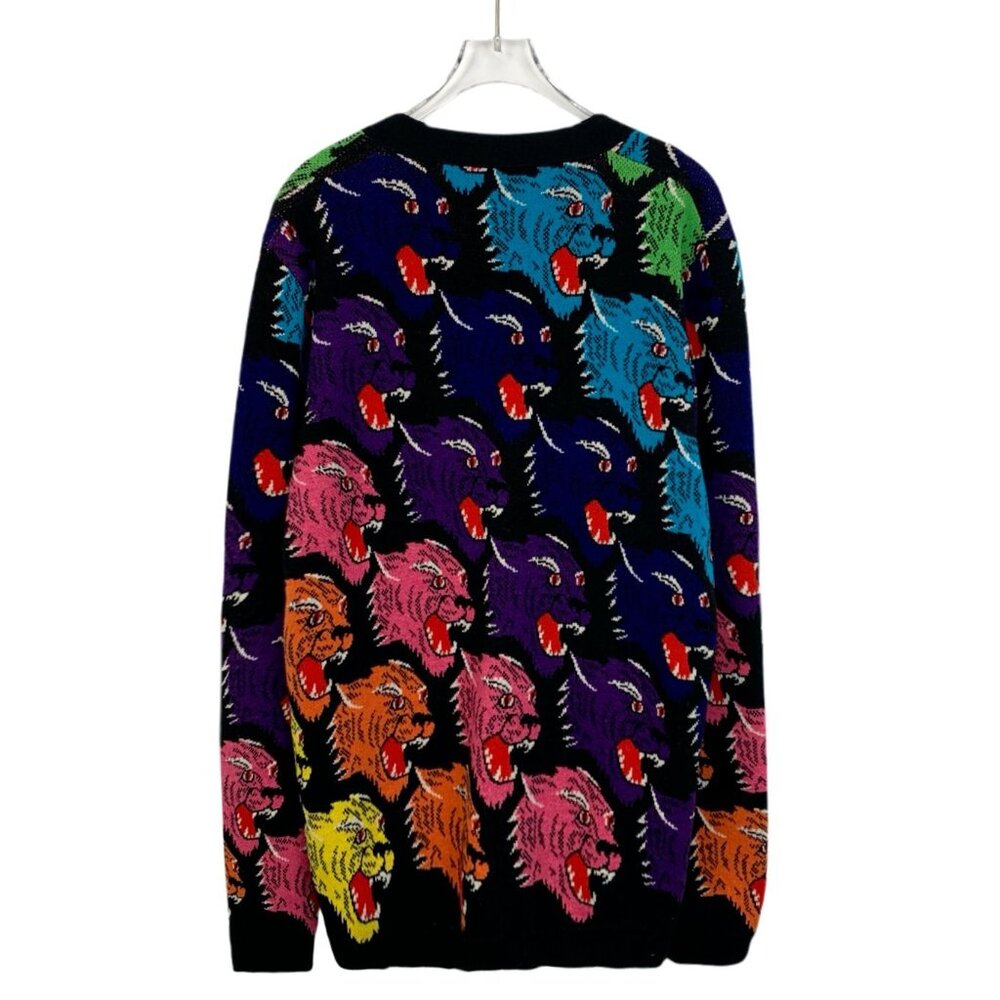 Gucci Multicolor Tiger Pattern Wool Cardigan Made… - image 2